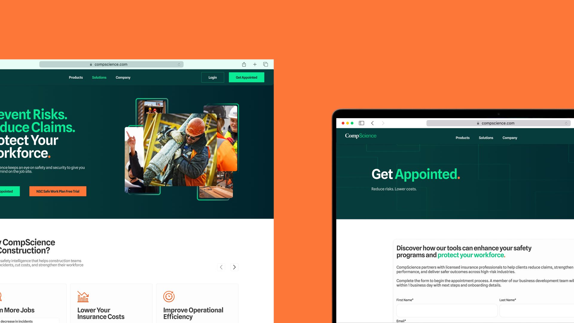 CompScience industry page flow