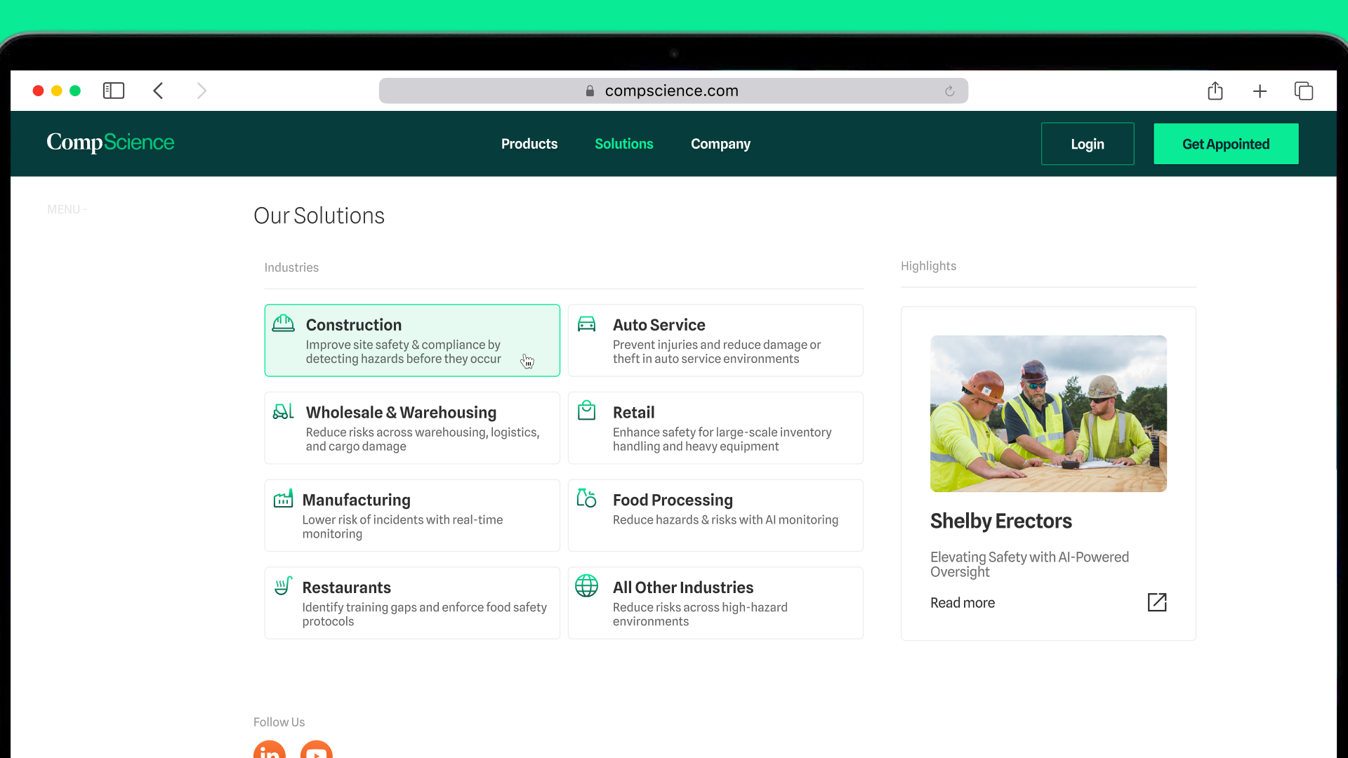 CompScience navigation structure