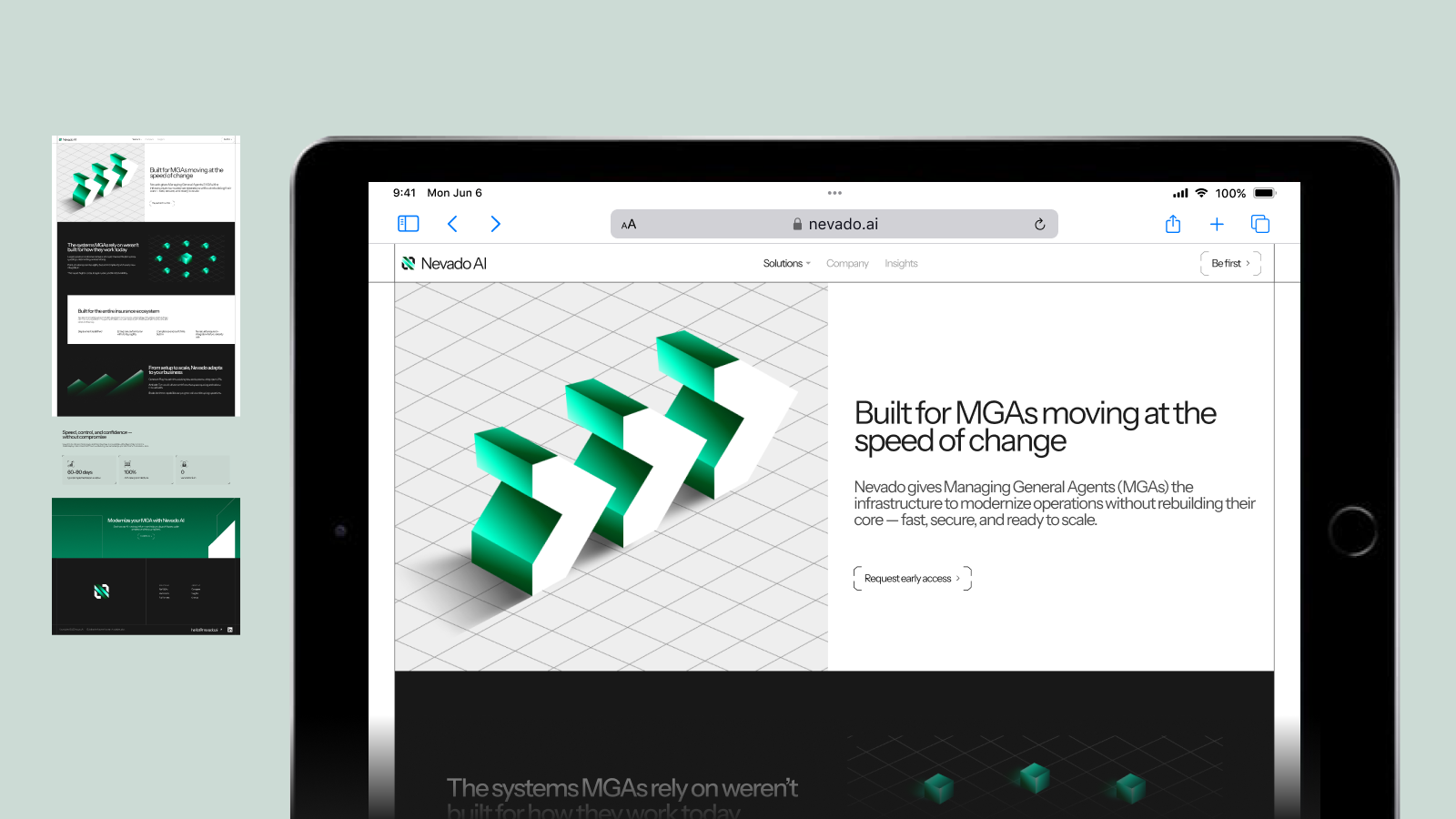 Nevado AI MGA Solutions page